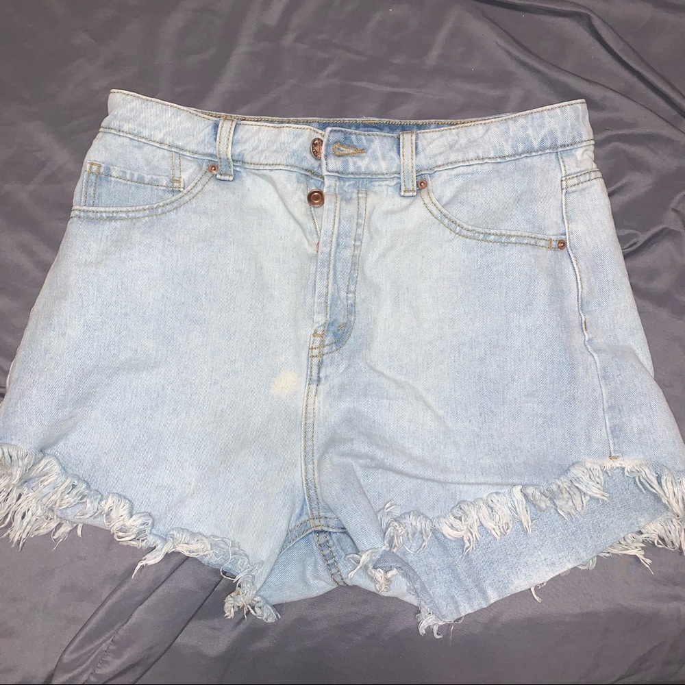 Denim Lightwashed Distressed Shorts
